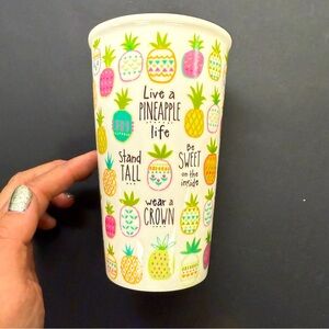 Natural Life gold pineapple stand tall wear a crown Ceramic coffee tea cocoa Cup